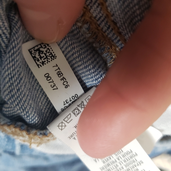 Aerie XS Women's Pull On Rope Drawstring Tie Light Wash Raw Hem Jean Shorts Pull - Picture 6 of 9